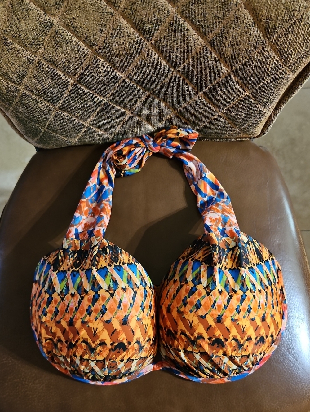 Venus Marilyn Push Up Halter Underwire Swim Bikini Top Padded Blue Green Orange
